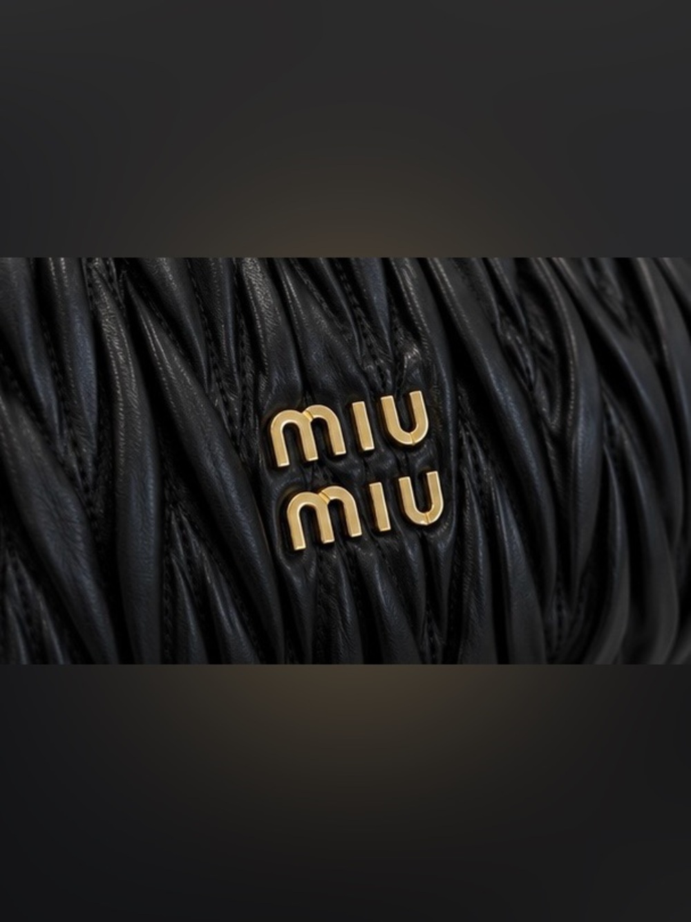 Miu Miu Black Matelassé Top-Handle Mini Bag with Gold Logo - Picture 3 of 7